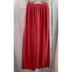 Double‎ D Ranch Coral Knit Maxi Skirt Linen Blend Western Chic Longline